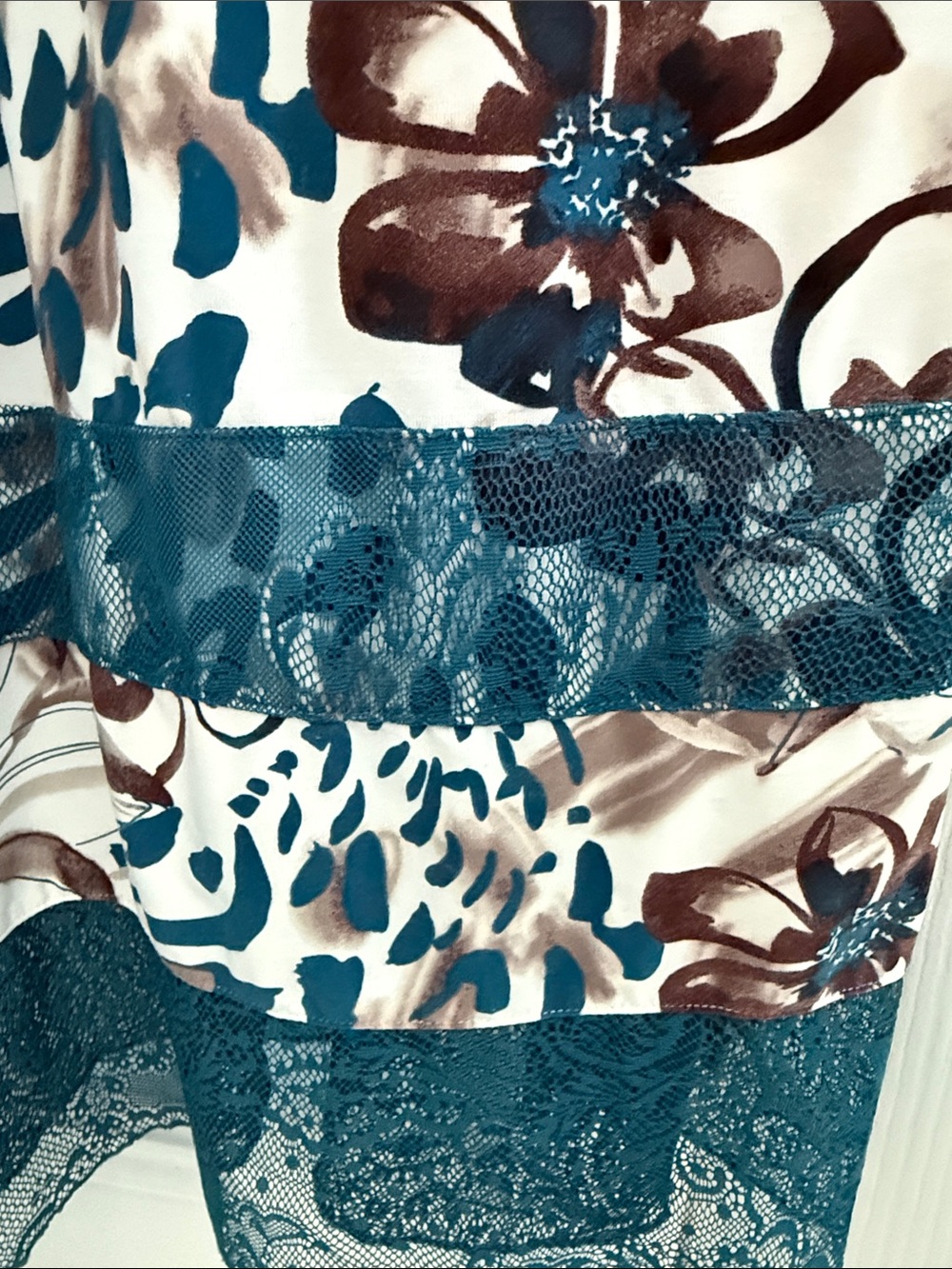 Soma Teal & Brown Floral Print Maxi Dress - Picture 3 of 12